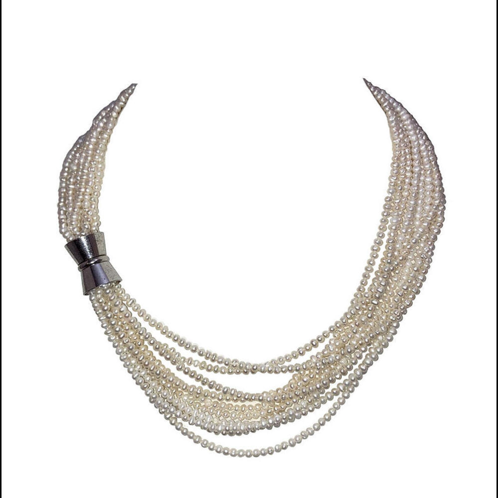Multi Strand Freshwater Pearl Torsade Necklace